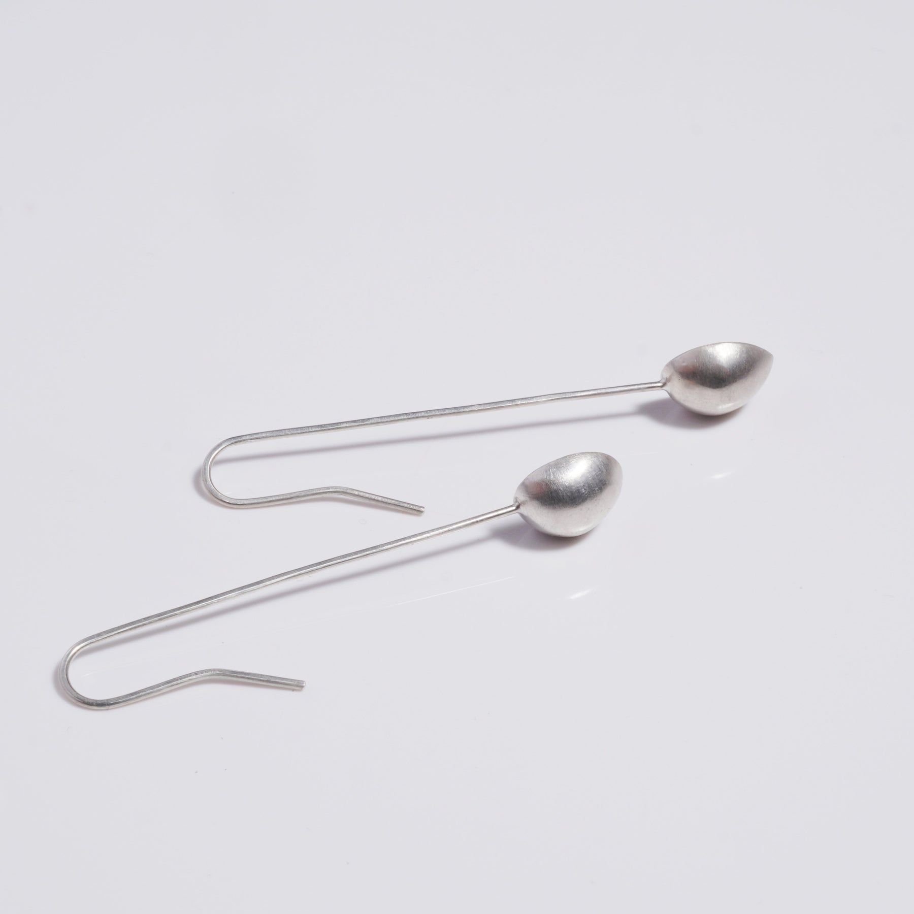 sterling silver earrings on a long wire reverse