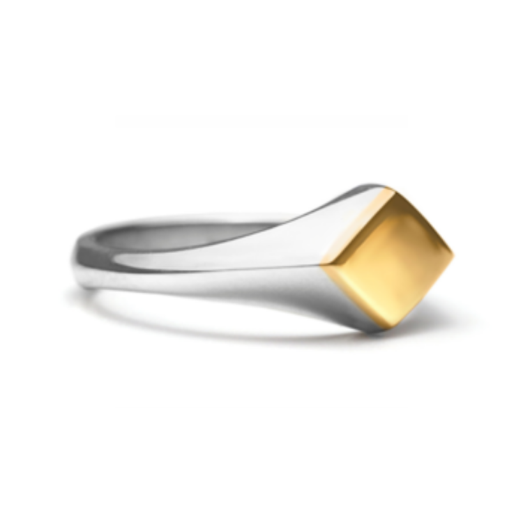 Cali- Mixed Metal Signet Ring - Boutee
