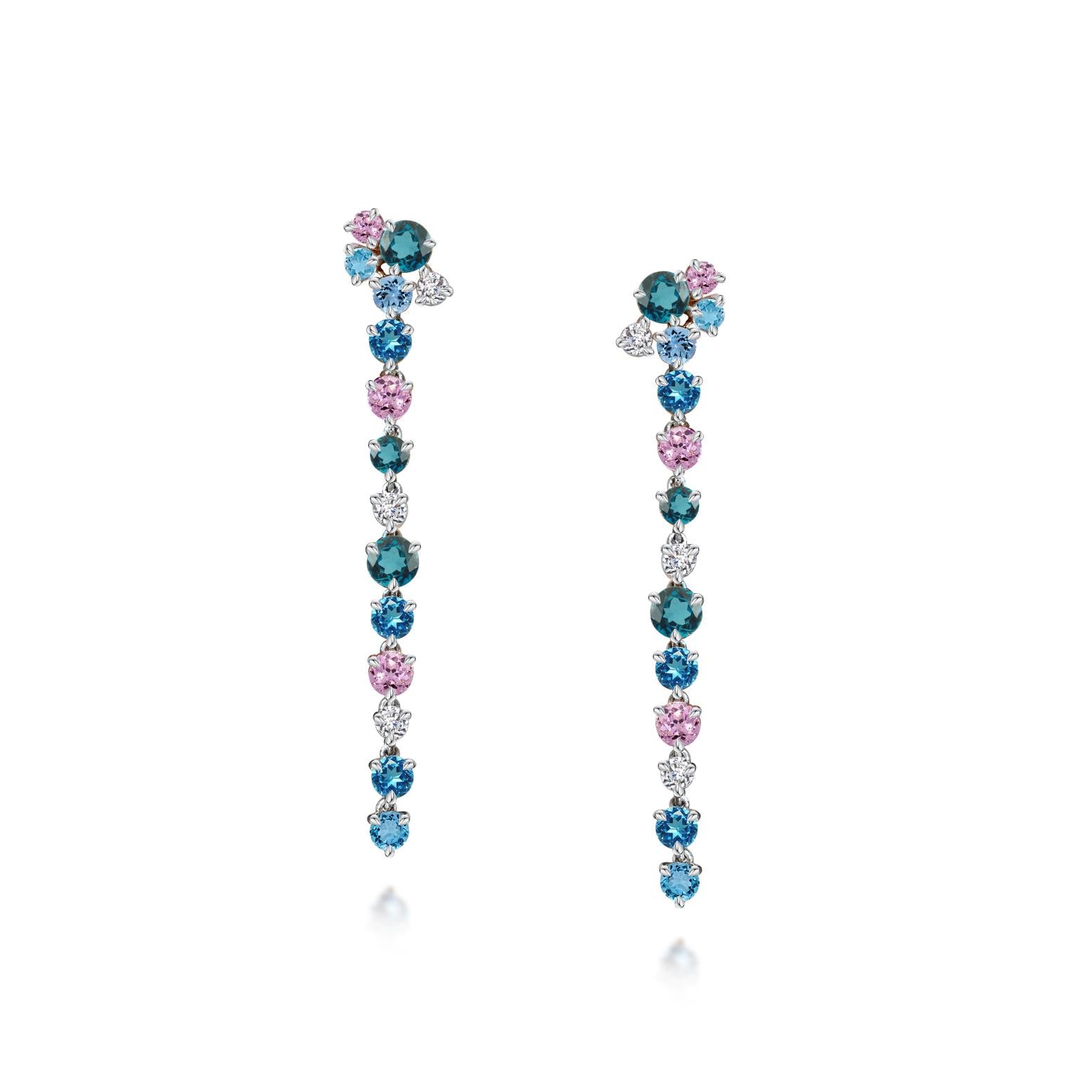 Pastel Sapphire Water Lilies Earrings