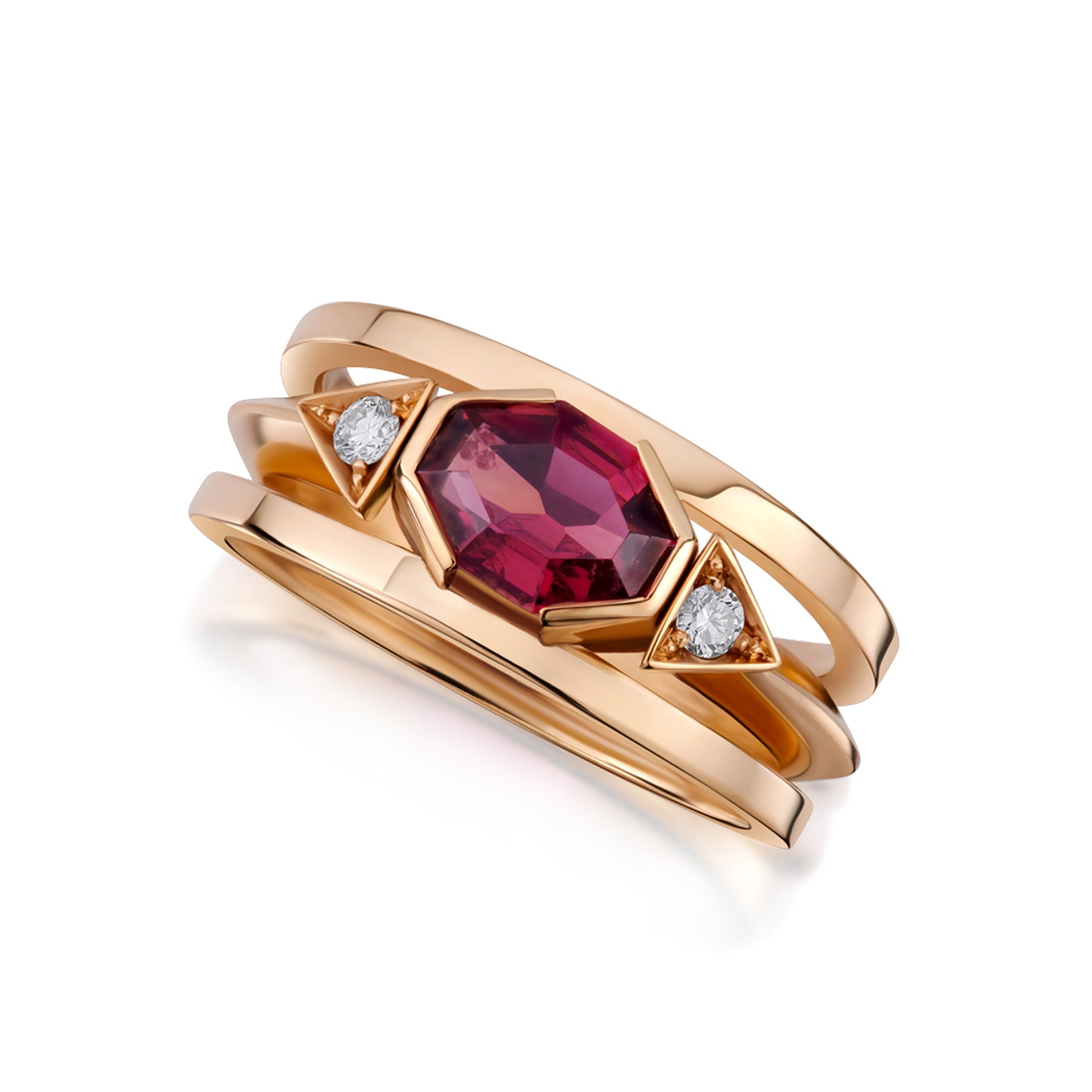 One of a kind MOYO Garnet & Diamond Ring - Boutee