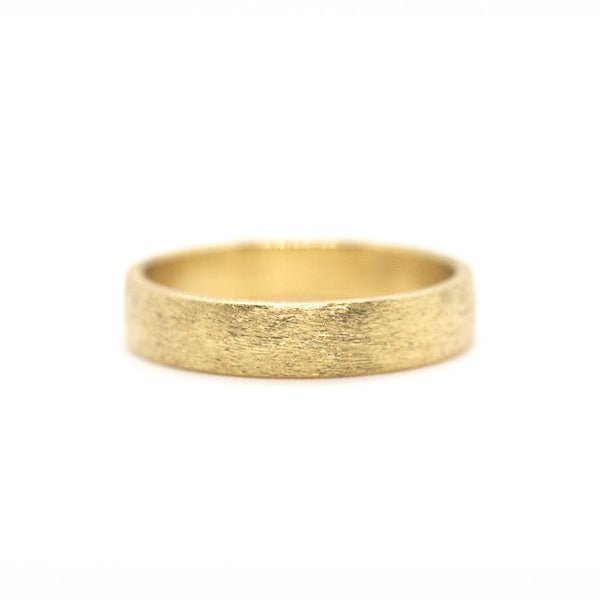 Brushed Wedding Band 4mm - Lelya - bespoke engagement and wedding rings made in Scotland, UK