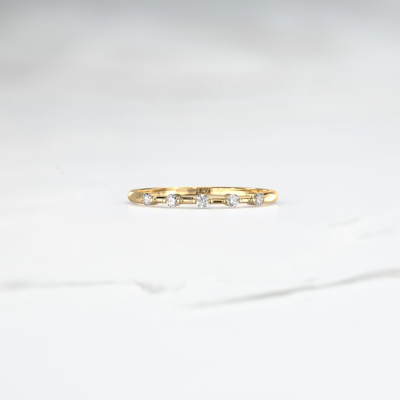 Diamond Ice Band (Semi) - Lelya - bespoke engagement and wedding rings made in Scotland, UK