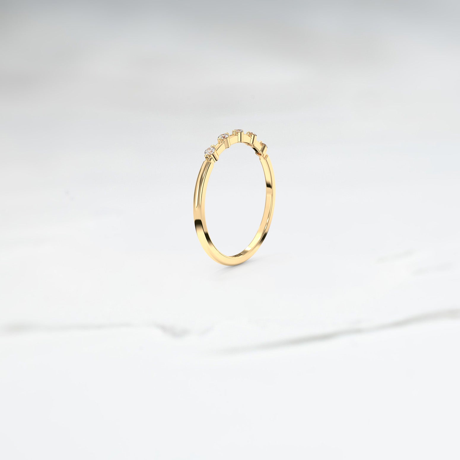 Diamond Ice Band (Semi) - Lelya - bespoke engagement and wedding rings made in Scotland, UK