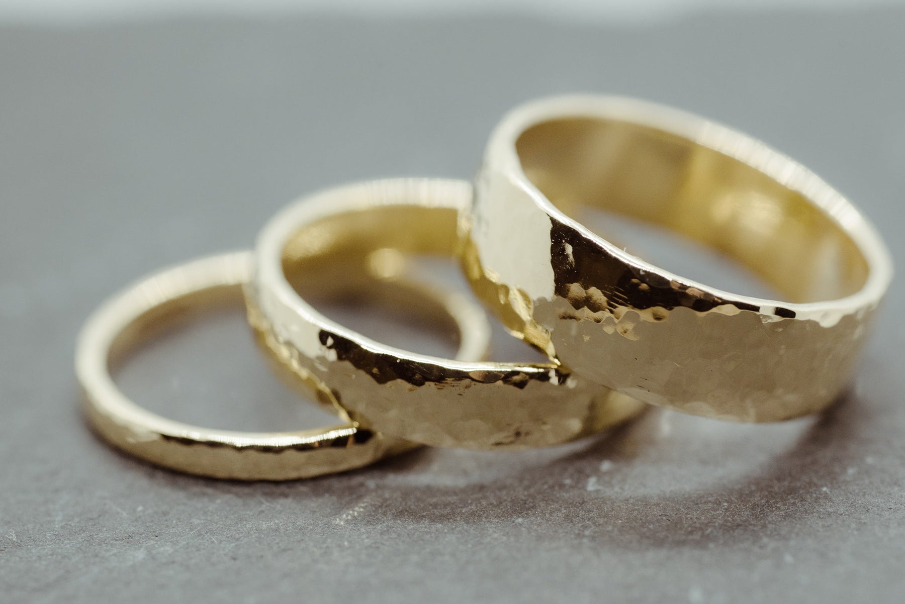 Hammered Band 2mm - Lelya - bespoke engagement and wedding rings made in Scotland, UK