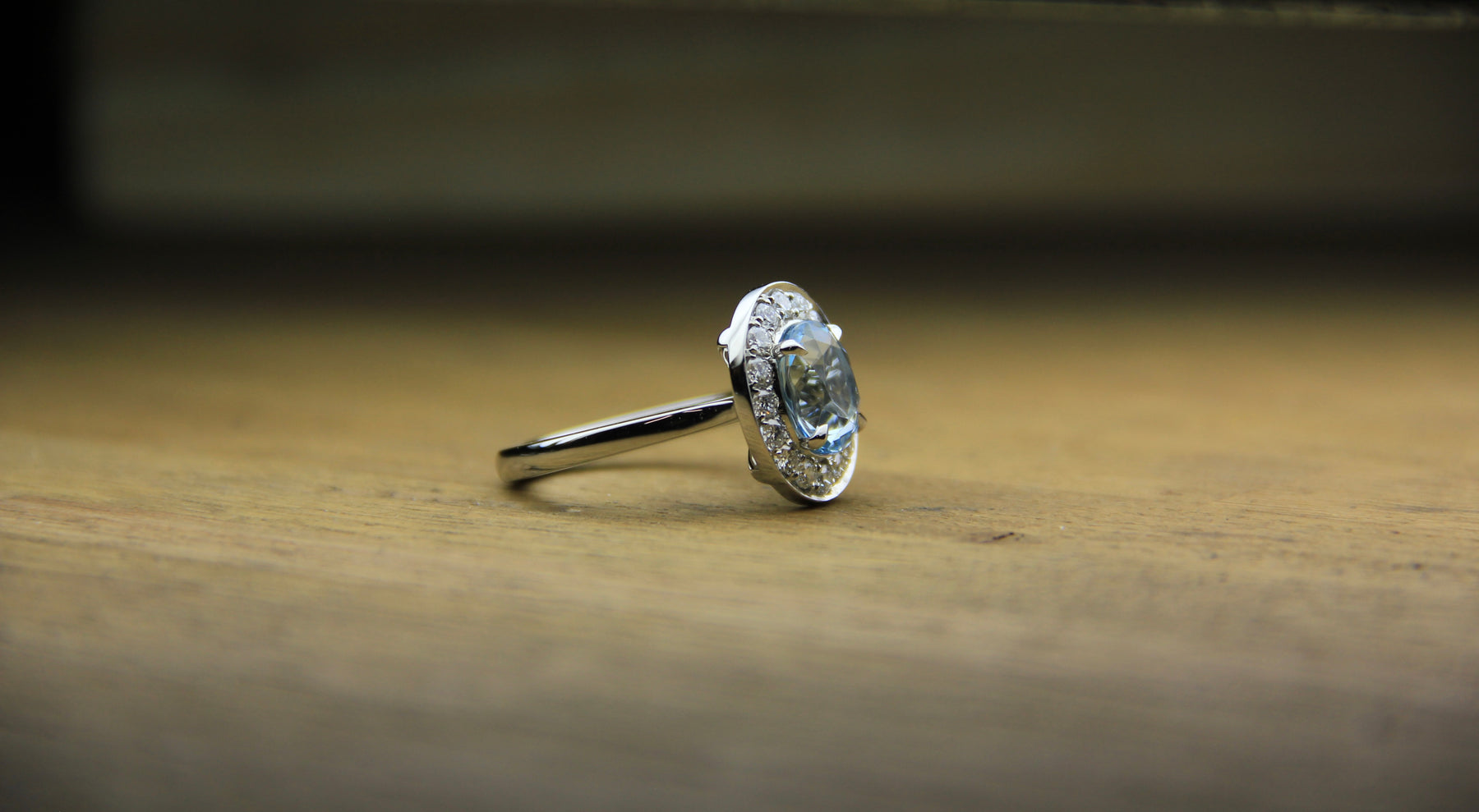Aquamarine & Diamond Modern Cluster - Boutee