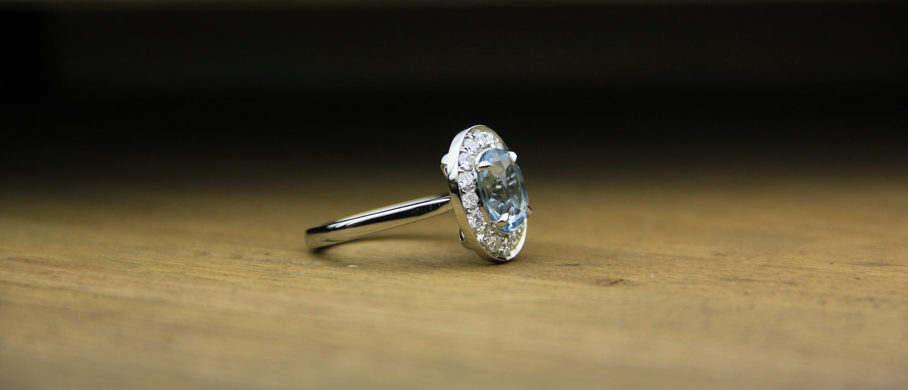 Aquamarine & Diamond Modern Cluster - Boutee