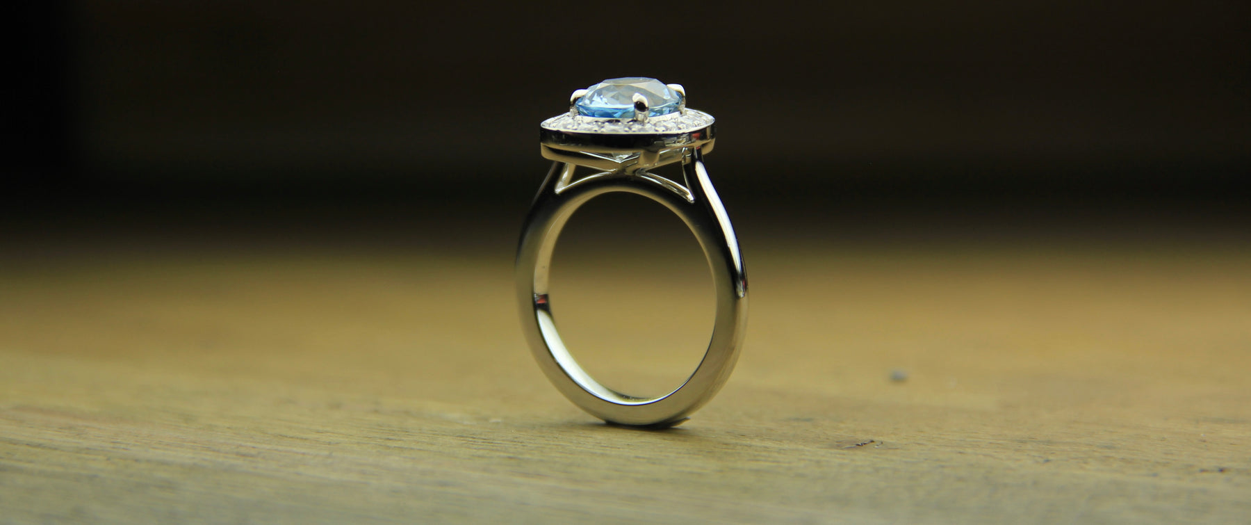 Aquamarine & Diamond Modern Cluster - Boutee