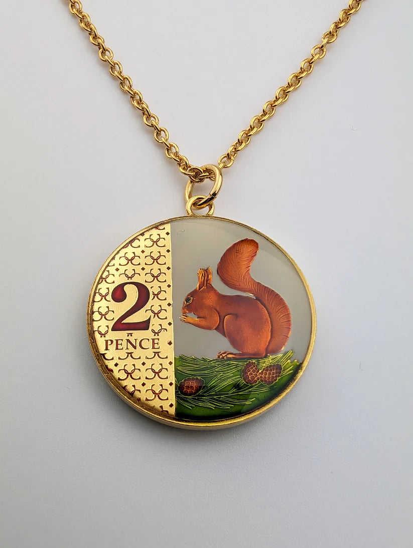 King Charles III Two Pence - Enamelled Coin Necklace - Boutee
