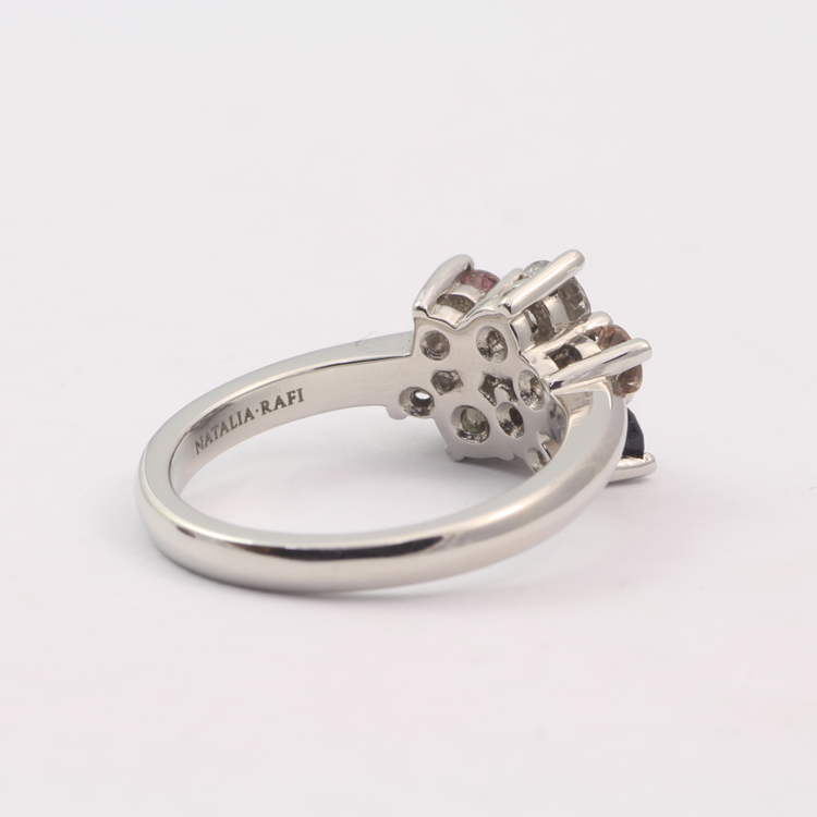 Multi Stone Sapphire Cluster Ring - Boutee