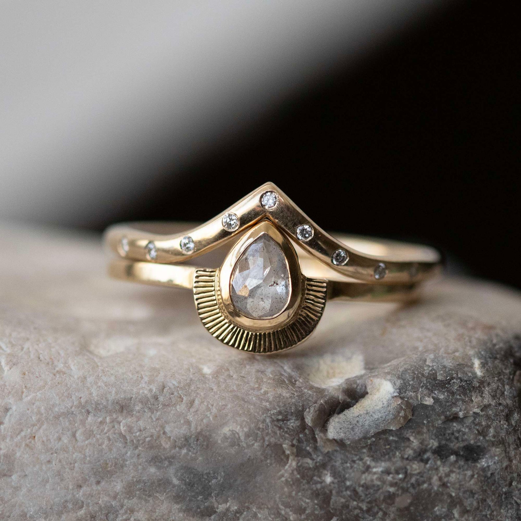 Slim Diamond Wishbone Ring - Boutee