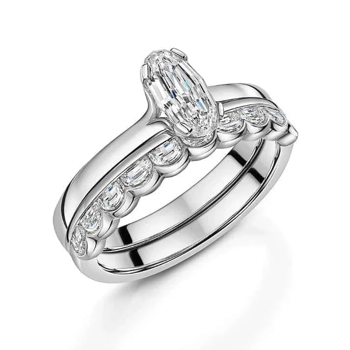 Oval Step Cut Diamond Engagement Ring - Boutee