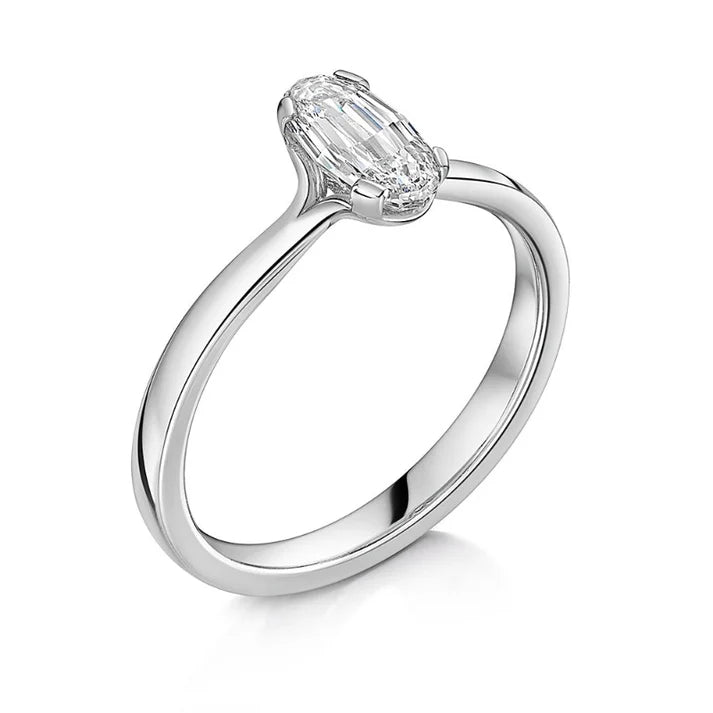 Oval Step Cut Diamond Engagement Ring - Boutee