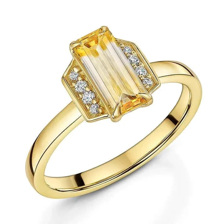 Yellow & White Parti Sapphire Ring in 18ct Yellow Gold - Boutee