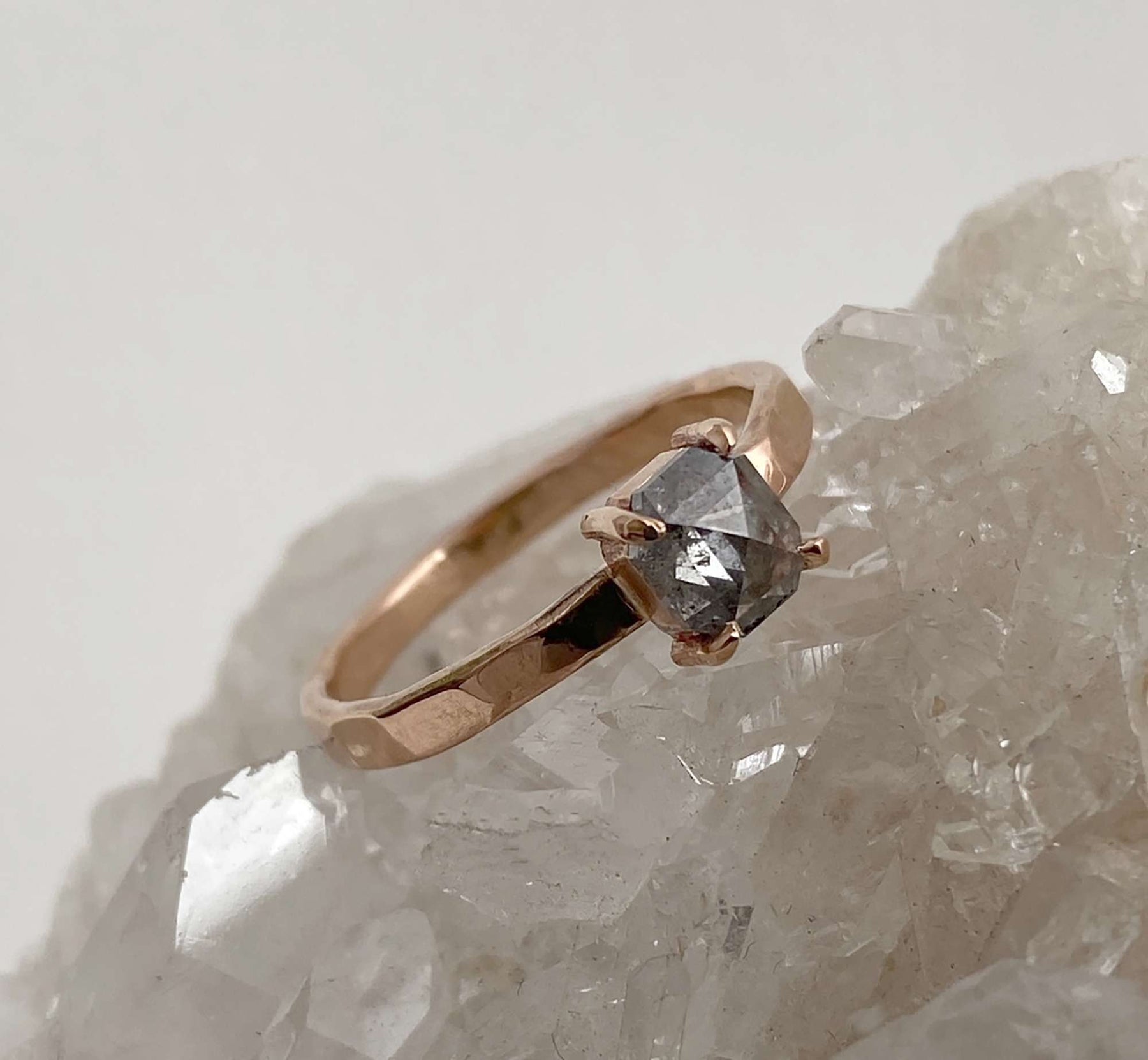 Salt and Pepper Diamond Smokey Princess Cut - Boutee