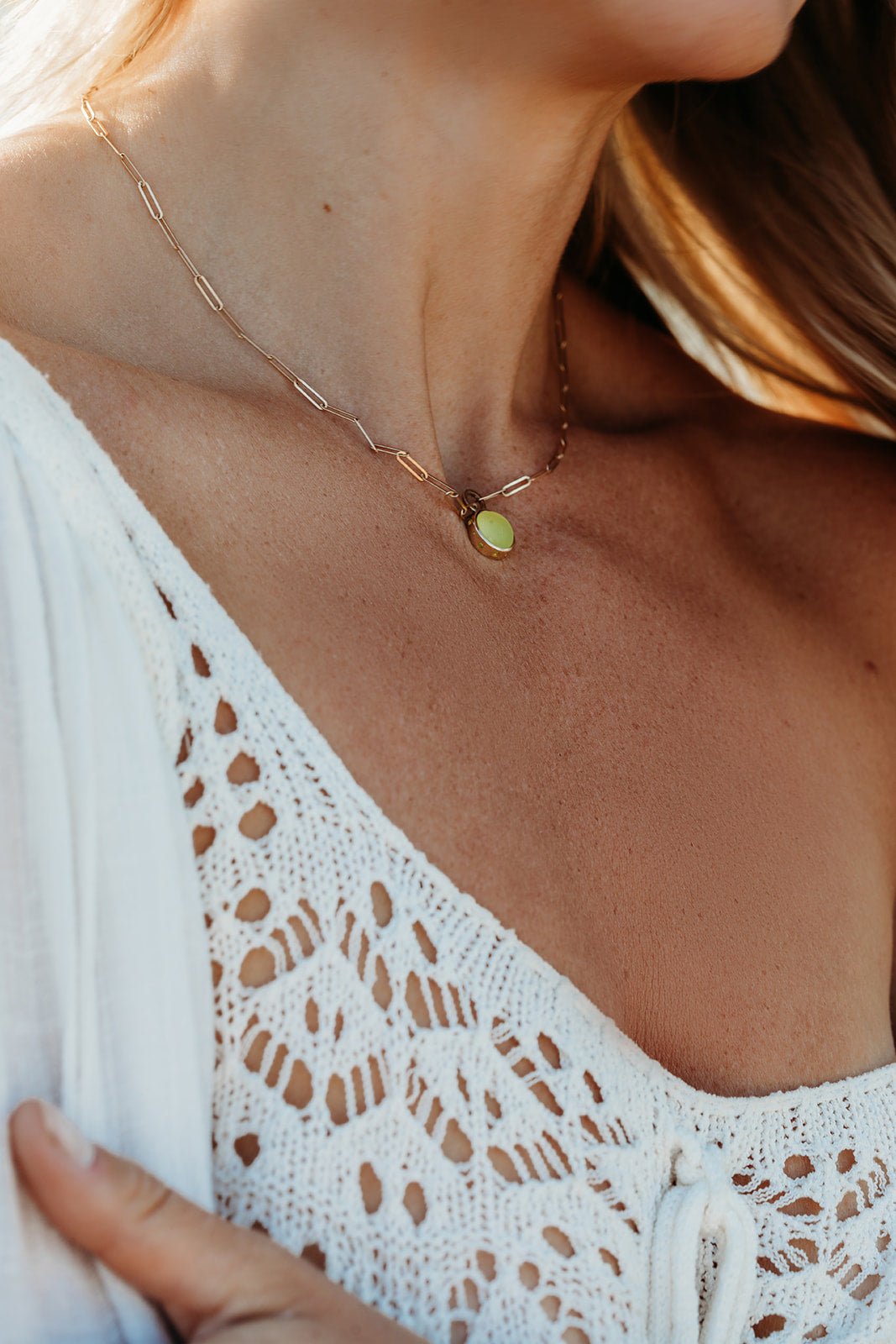 Rare Yellow Sea Glass Necklace in Solid 9ct GoldNecklacesBooblinka Jewellery
