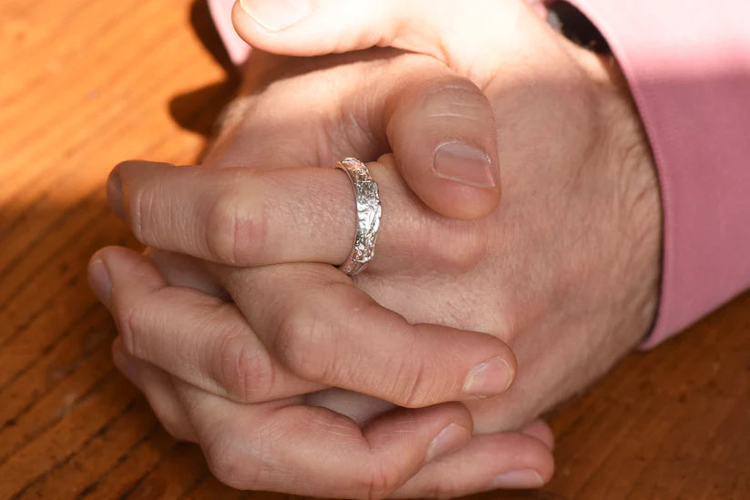 Silver Subtle English Oak Ring - Boutee