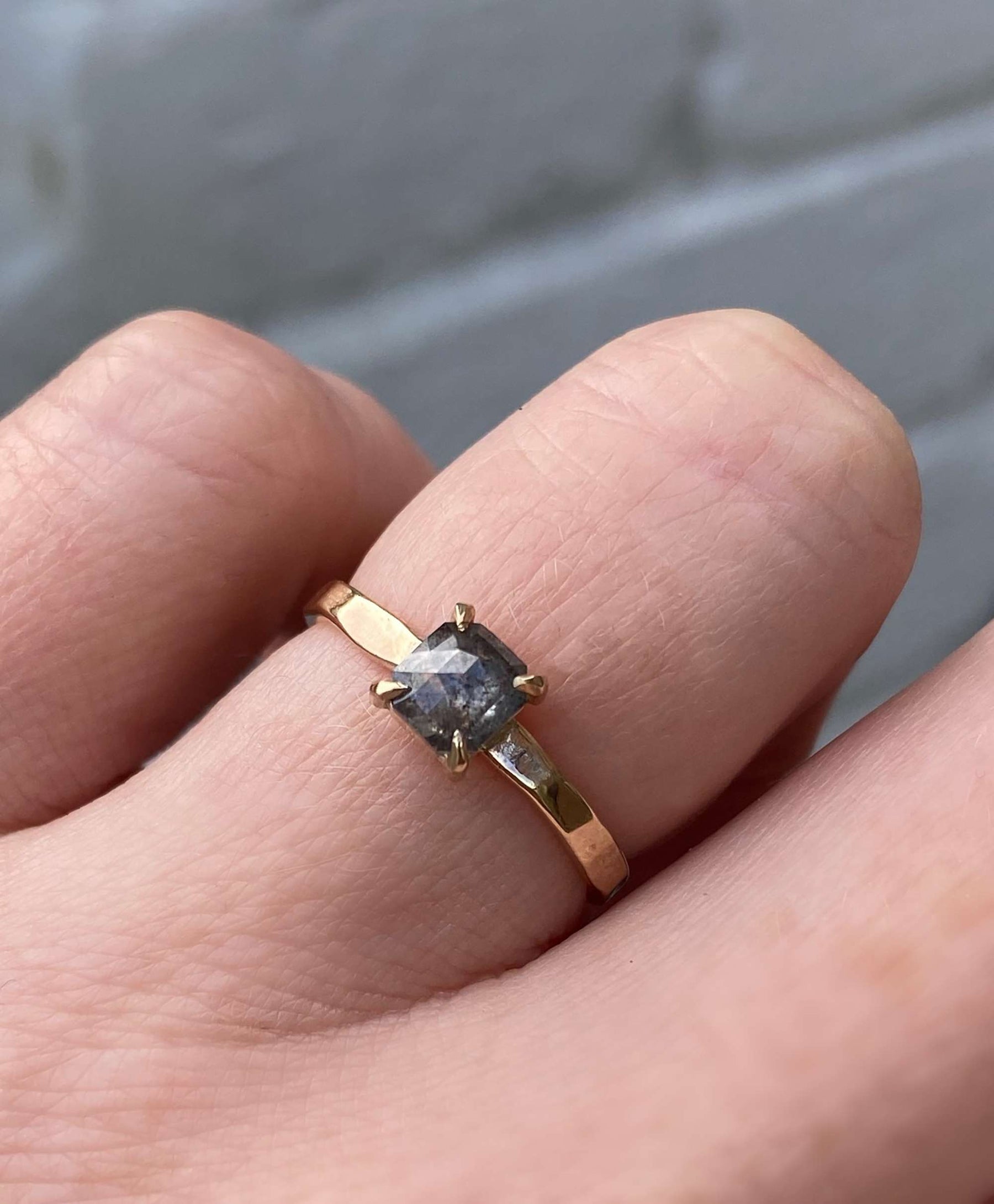 Salt and Pepper Diamond Smokey Princess Cut - Boutee