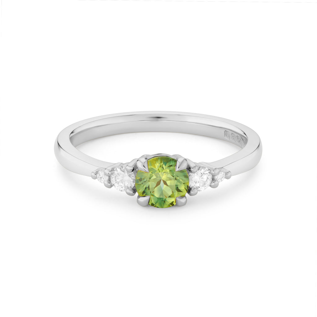 Ayla 0.5ct - Blue Green Sapphire Engagement Ring - Boutee