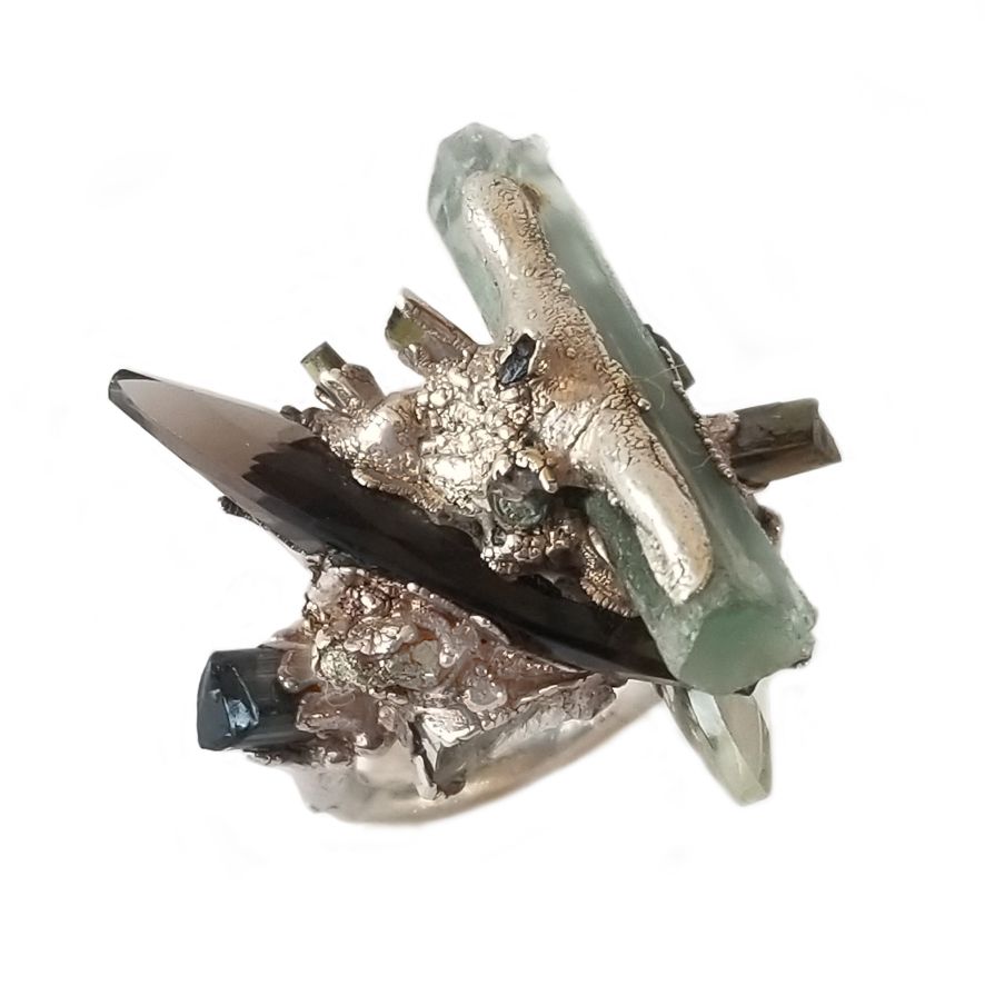 Rough Aquamarine Solitaire Ring - Boutee