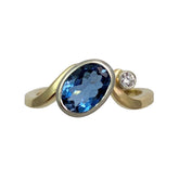 Ocean Wave Aquamarine and Diamond ring - Boutee