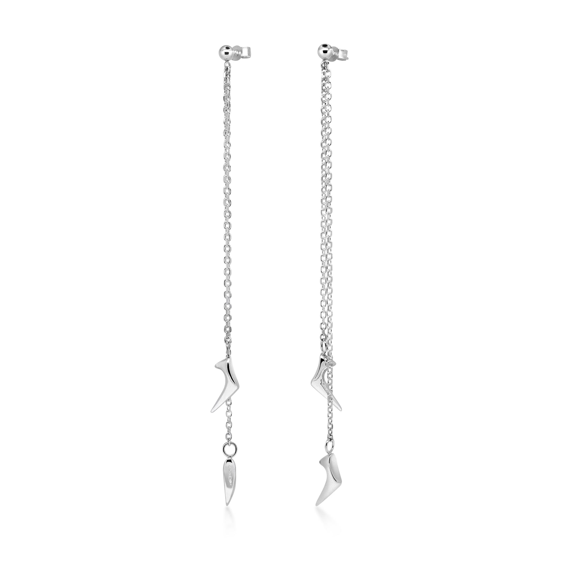 Sterling Silver Rain Drops Chain Earrings - Boutee