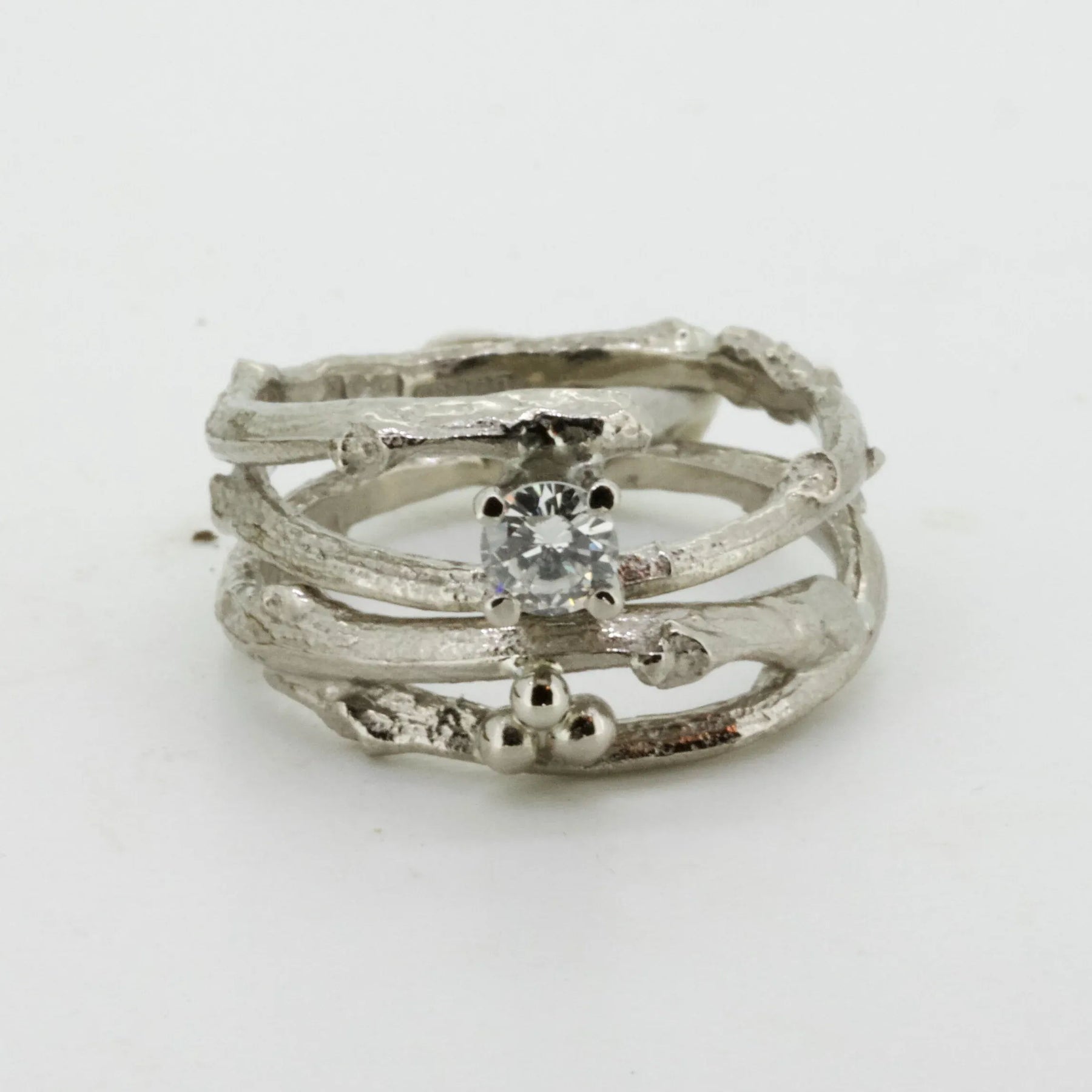 Diamond Twig Engagement Ring-Woodland Engagement Ring-White Gold Twig Ring-Nature Engagement Ring - Boutee