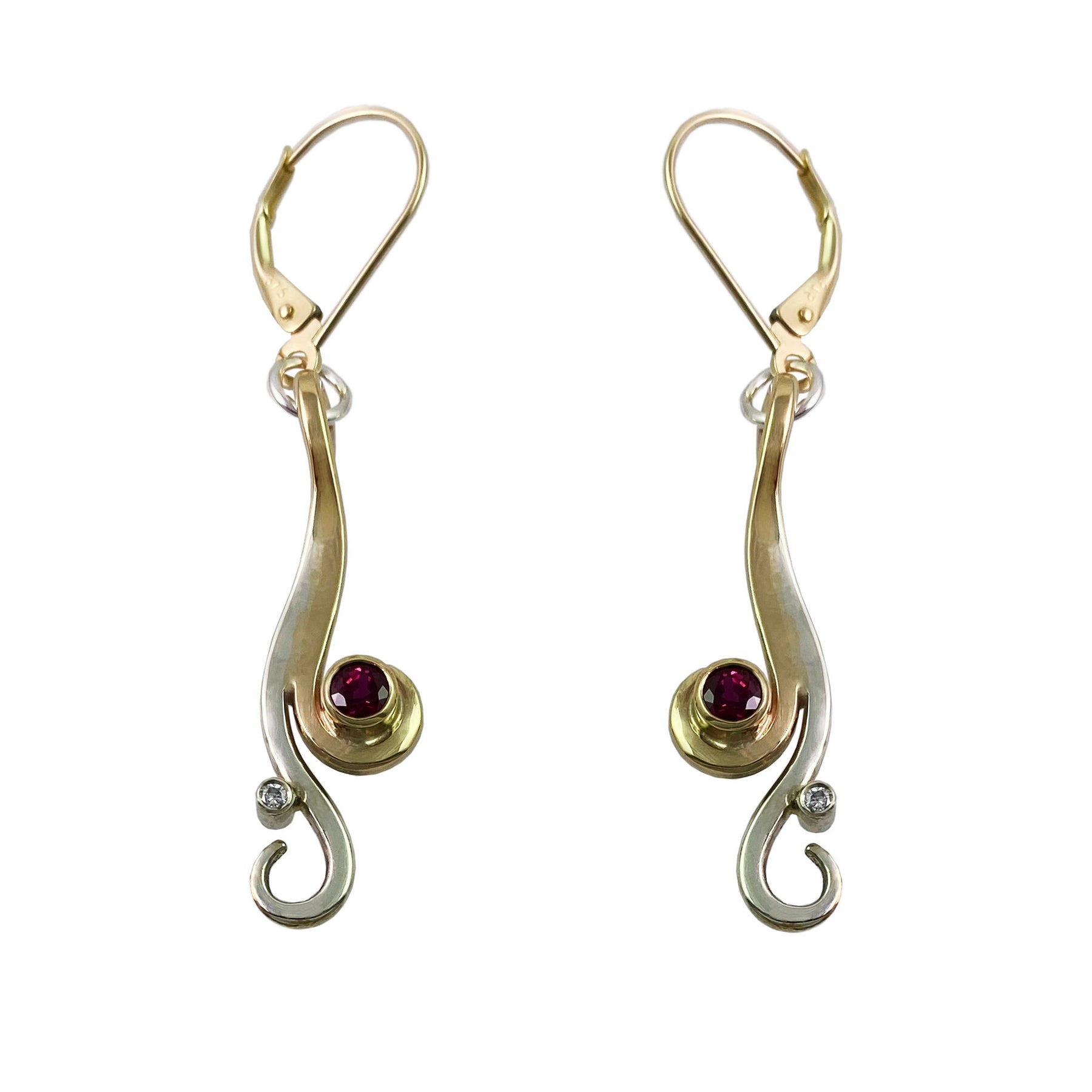 Sea Spray Ruby & Diamond Earrings - Boutee