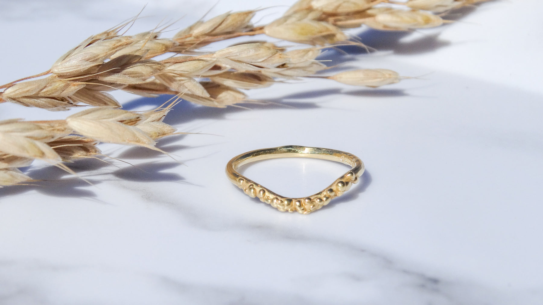 Solid Gold Curved Wedding / Stacking Band - Boutee