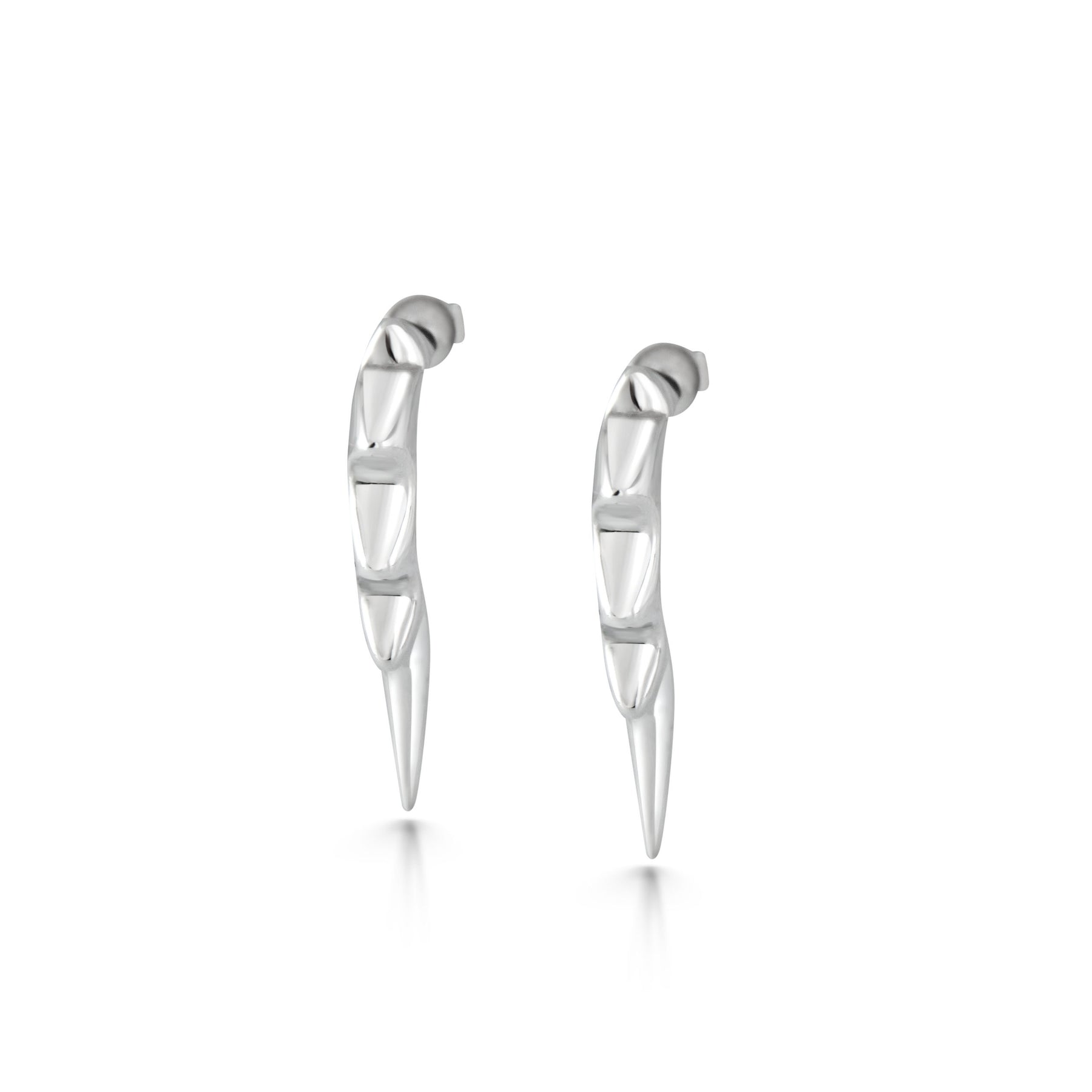 Sterling Silver Lightning Hoop Earrings - Boutee