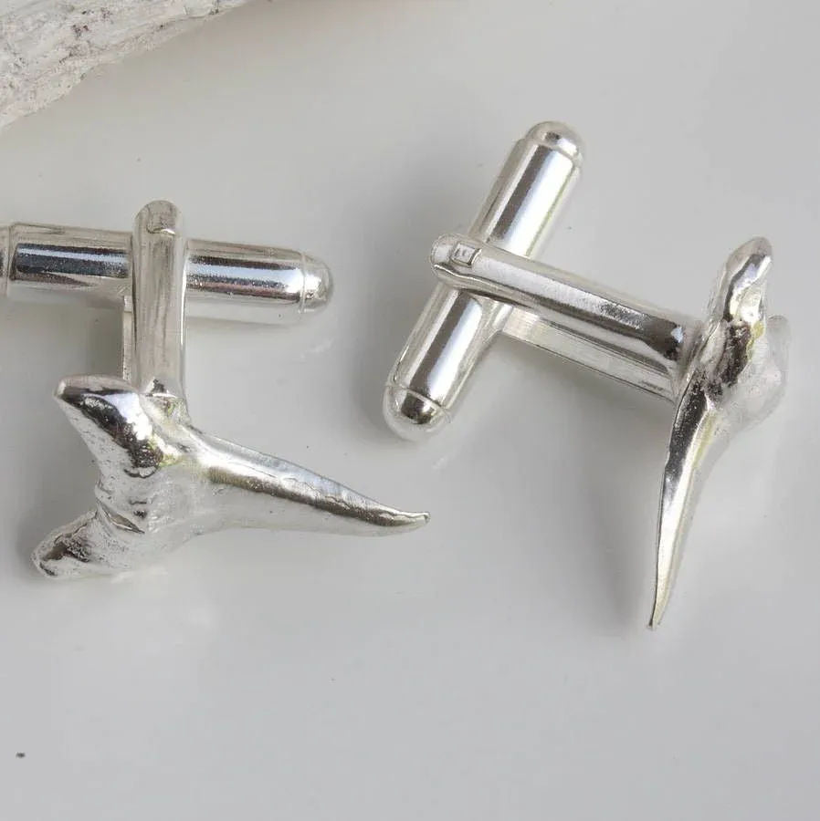 Silver Shark Tooth Cufflinks - Boutee