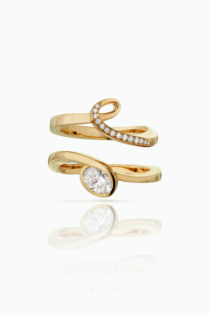 Tula Solitaire Ring & Itasca Loop Ring - Boutee
