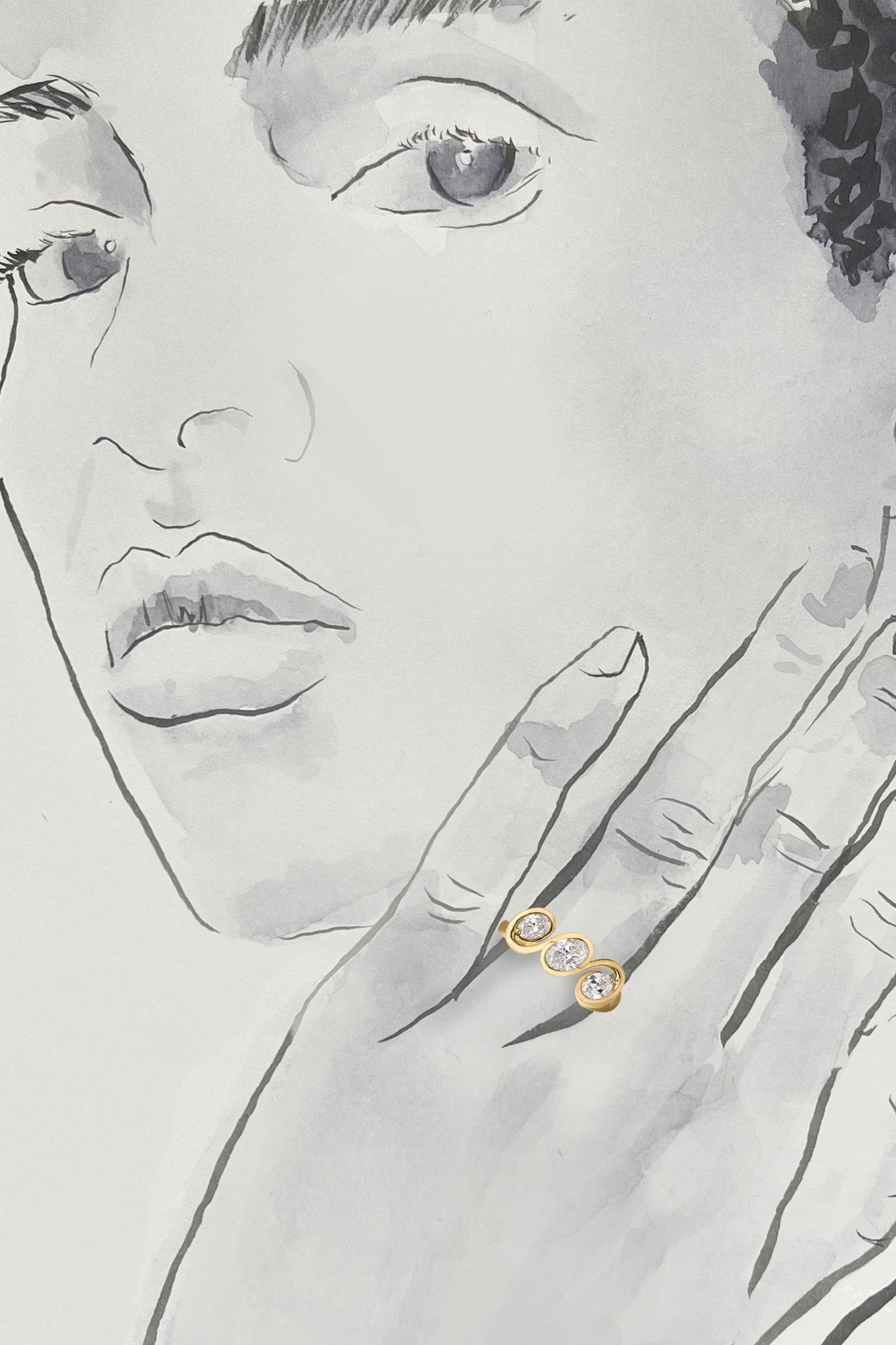 Lualaba Three Stone Diamond Ring - Boutee