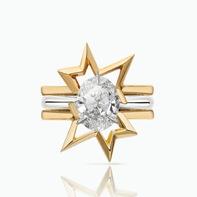 Bombette Solitaire Ring & Double Titanium Salute Rings - Boutee