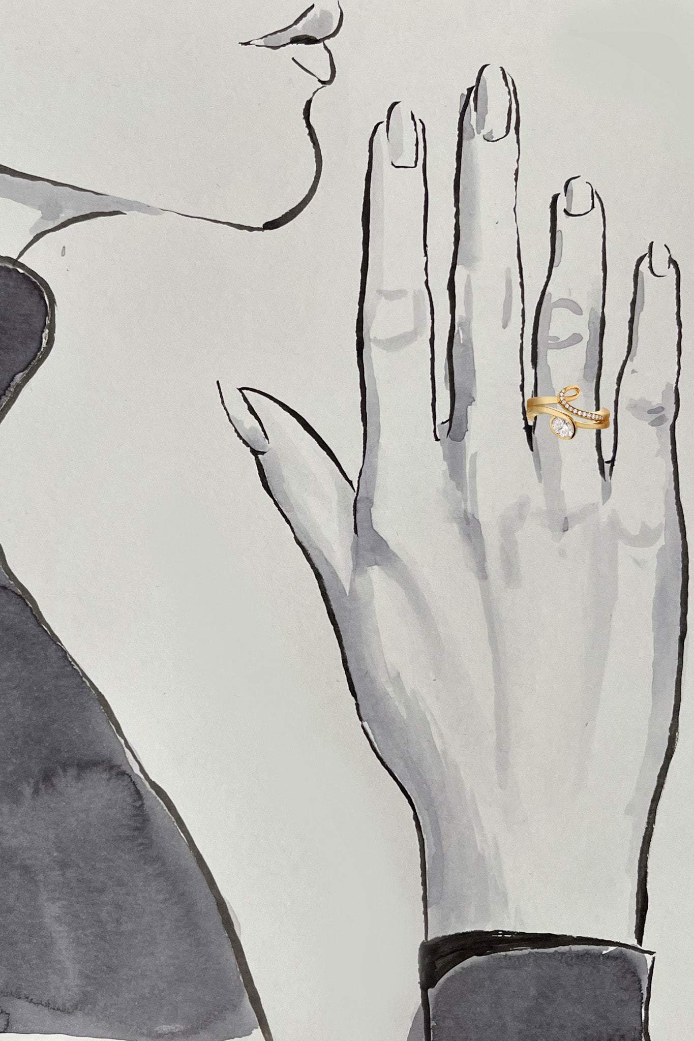 Tula Solitaire Ring & Itasca Loop Ring - Boutee