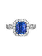 Natural Blue Sapphire Platinum Ring - Boutee