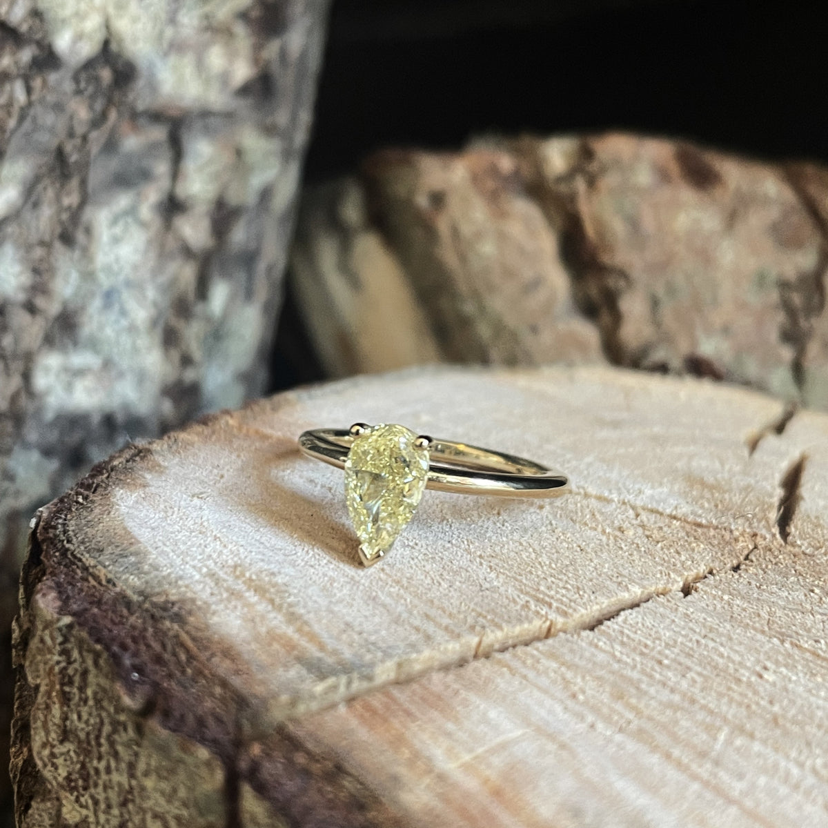 Yellow Pear Diamond Engagement Ring - Boutee