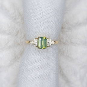 1.29ct Green Sapphire Stardust's Whisper Ring - Lelya - bespoke engagement and wedding rings made in Scotland, UK