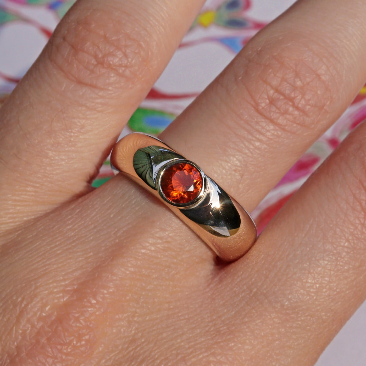 Fire Opal Chunky Band