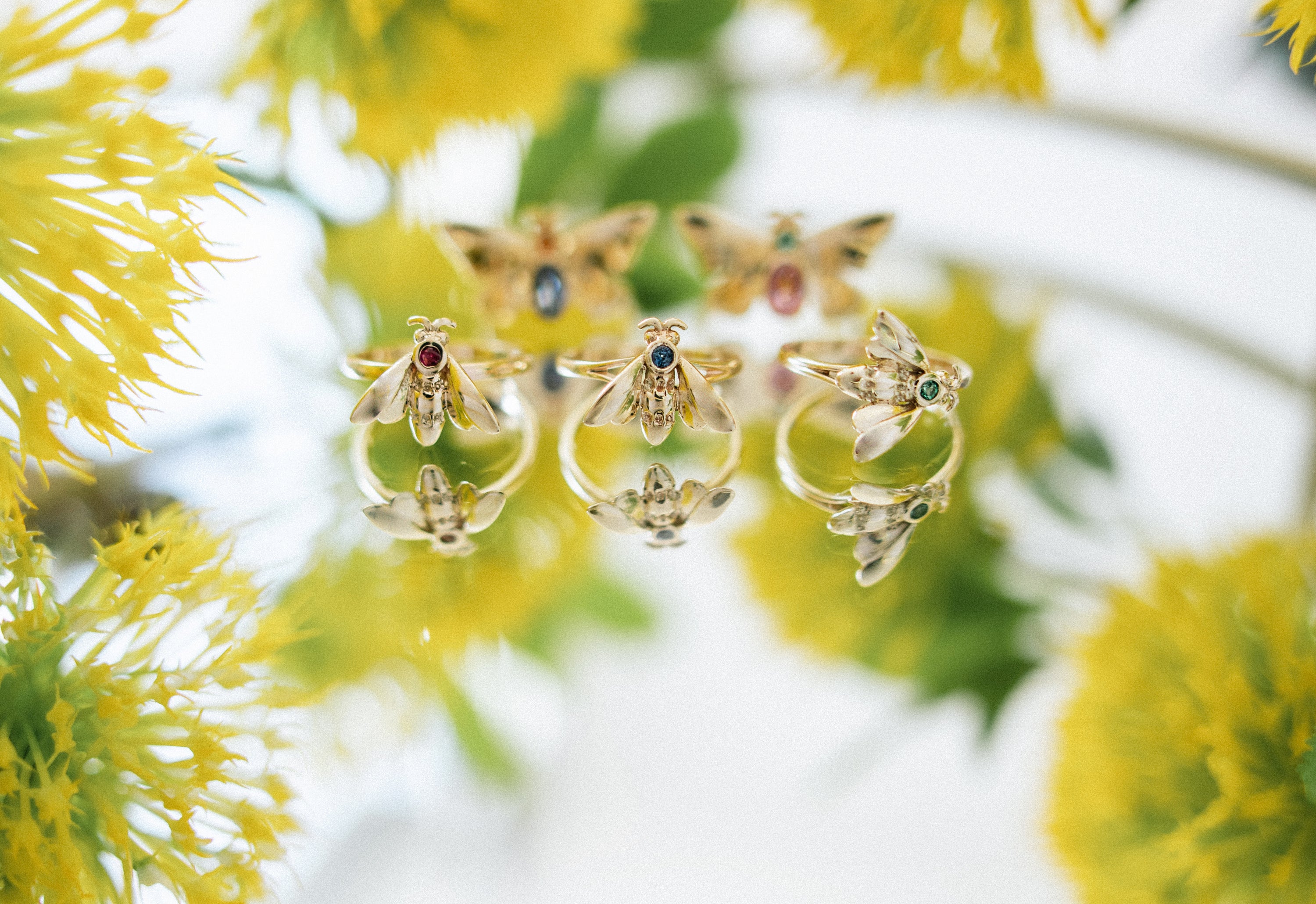 Six bespoke handmade rings by independent jeweller Jessica Steele