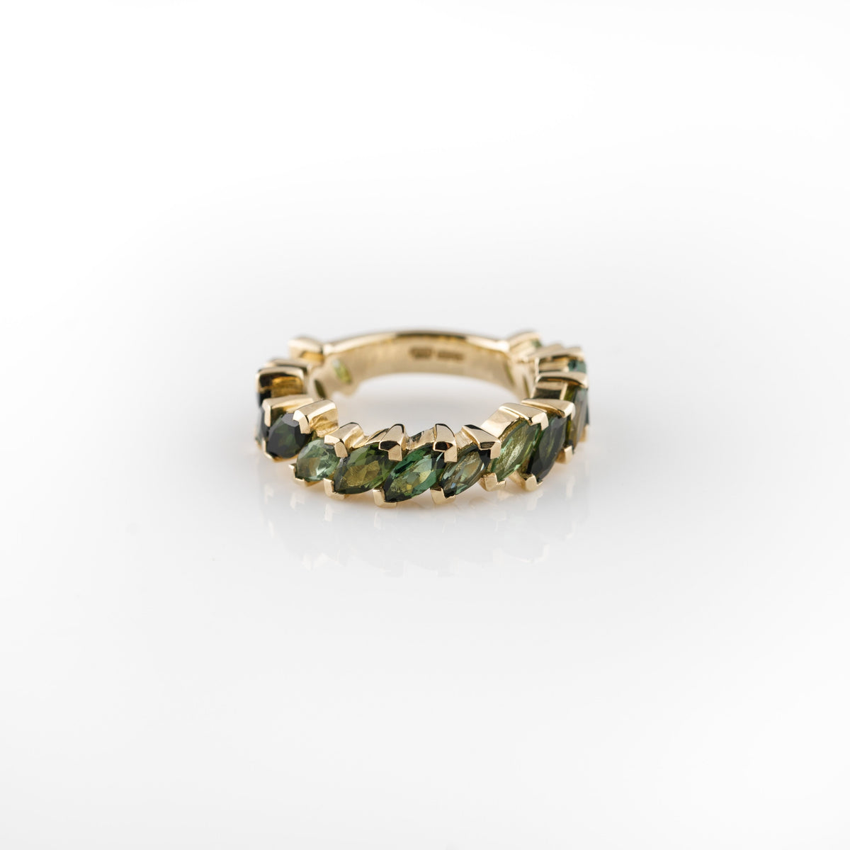 Tourmaline Eternity 9ct Gold Ring - Boutee