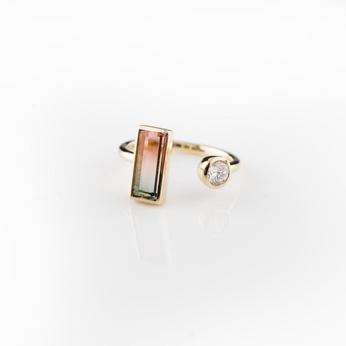 Bi-coloured Tourmaline & Diamond Ring - Boutee