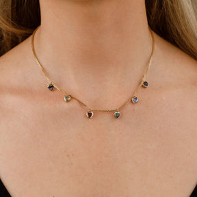 Sapphire Heart 9ct Gold Chain - Boutee