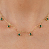 6 Stone Emerald Necklace - Boutee