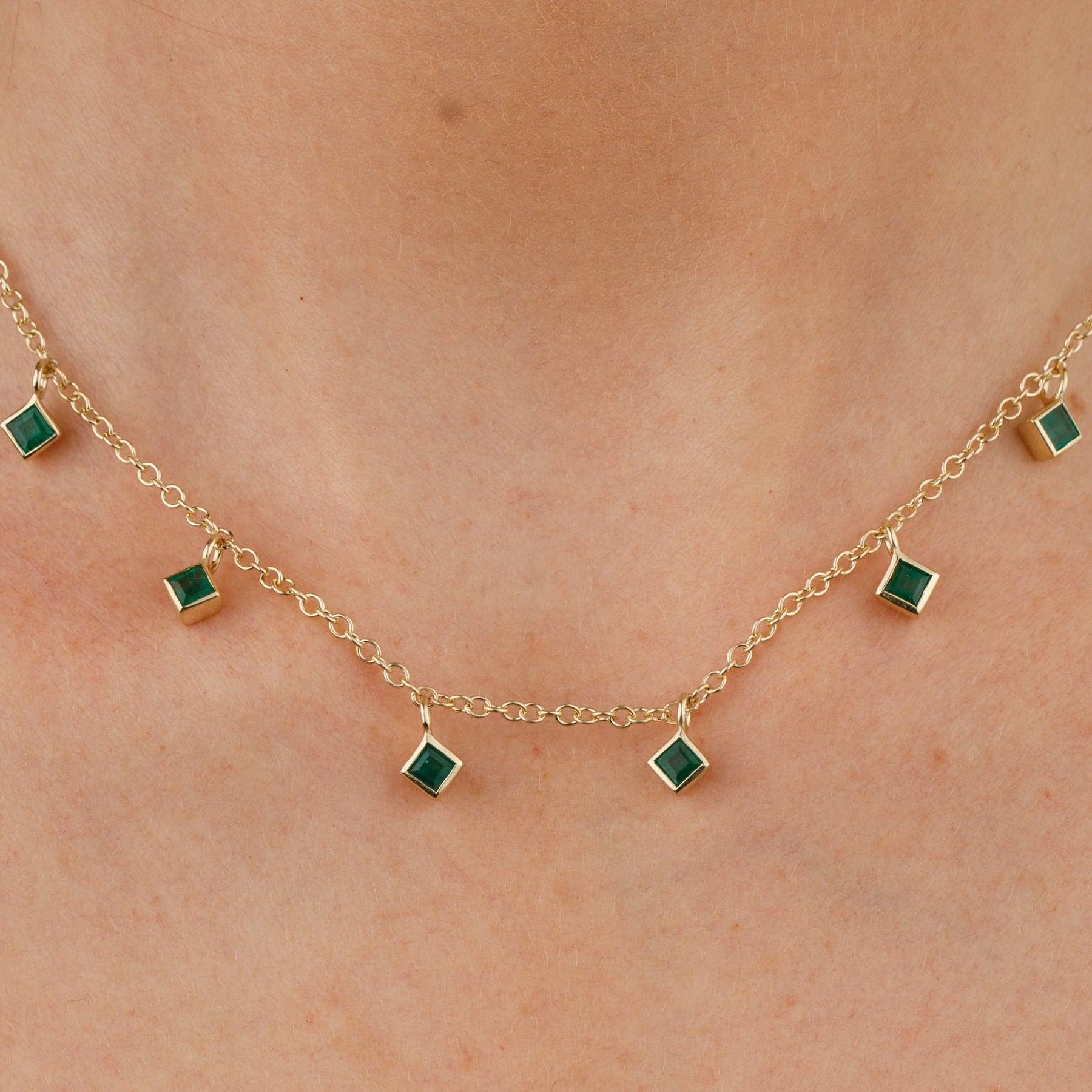 6 Stone Emerald Necklace - Boutee