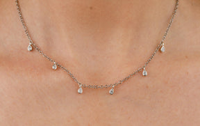 6 Stone Pear Drop Diamond Necklace - Boutee