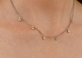 6 Stone Pear Drop Diamond Necklace - Boutee