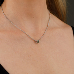 Watermelon Bicolour Tourmaline 9ct White Gold Necklace - Boutee