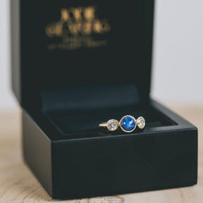 Star Sapphire and Diamond Trilogy Engagement Ring - Boutee