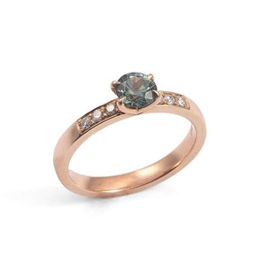 Lotus - Rose Gold Sapphire Diamond Ring - Boutee