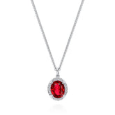 3ct Ruby & Diamond Pendant | Fleur De Lys